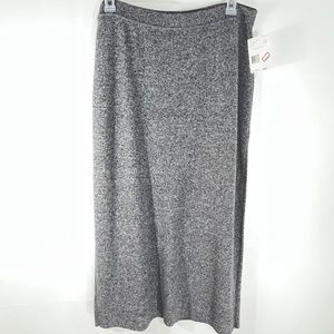 Cotton Black White Melange Knit Skirt 2X